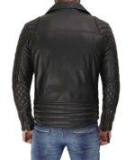 James Black Leather Biker Jacket