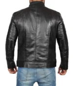 Liam Cafe Racer Black Leather Jacket