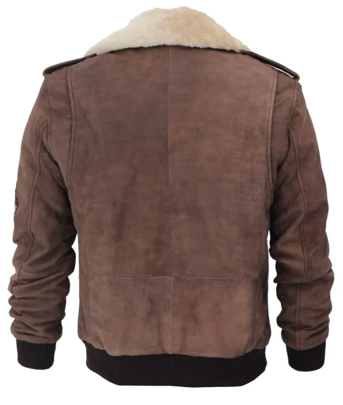 Matthew Beige Fur Light Brown Sherpa Leather Jacket