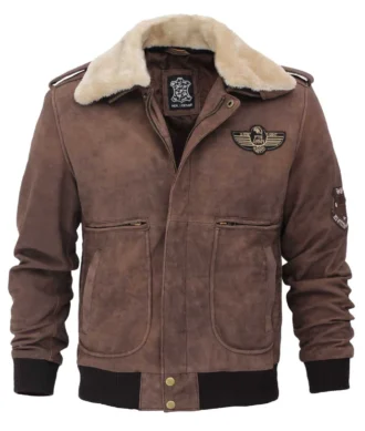 Matthew Beige Fur Light Brown Sherpa Leather Jacket