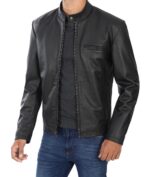 Theodore Casual Black Leather Jacket