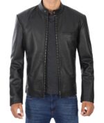 Theodore Casual Black Leather Jacket