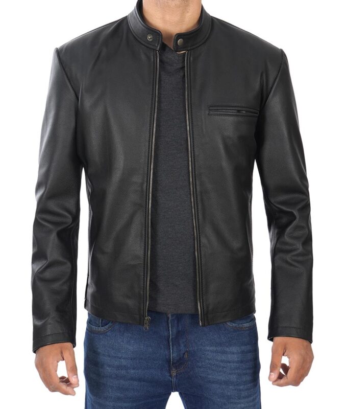 Theodore Casual Black Leather Jacket