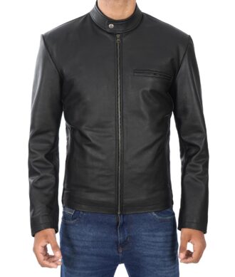 Theodore Casual Black Leather Jacket