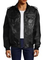 Alpha Bomber Black Leather Jacket