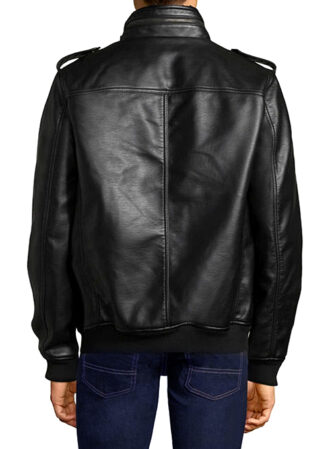 Alpha Bomber Black Leather Jacket