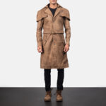 Austin Brown Leather Duster Coat