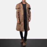 Austin Brown Leather Duster Coat