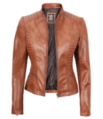 Avery Brown Cafe Racer Leather Jacket