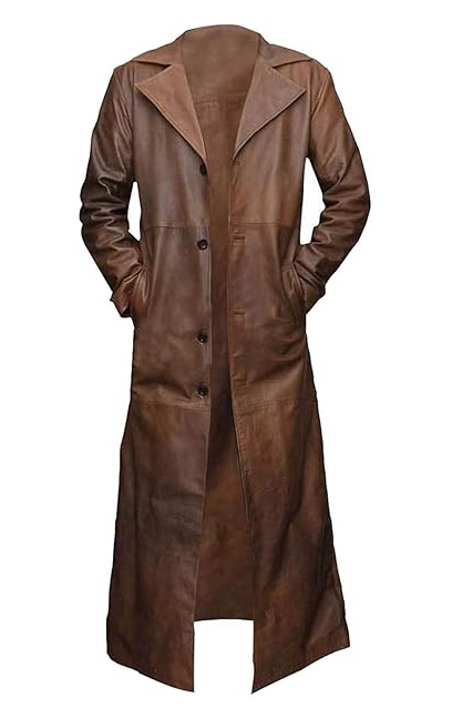 Ben Affleck Bruce Wayne Distressed Brown Leather Long Coat