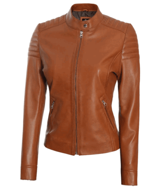 Eleanor Brown Cafe Racer Leather Jacket