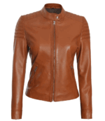 Eleanor Brown Cafe Racer Leather Jacket