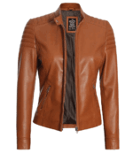 Eleanor Brown Cafe Racer Leather Jacket