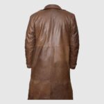 Joshua Vintage Brown Leather Duster Coat