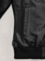 Maya Hooded Racer Black Leather Jacket