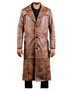 Mens Brown Trench Long Coat