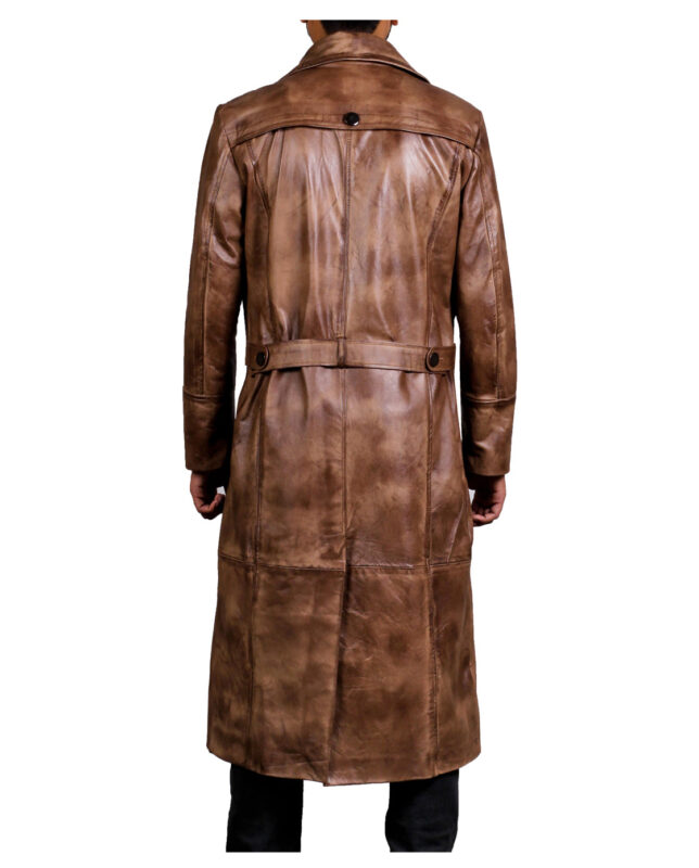 Mens Brown Trench Long Coat