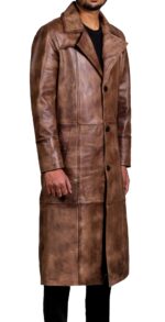 Mens Brown Trench Long Coat