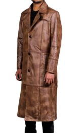 Mens Brown Trench Long Coat