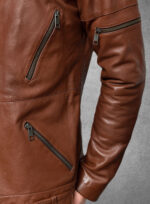 Miles Brown Biker Leather Jacket