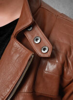 Miles Brown Biker Leather Jacket