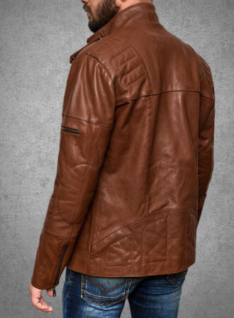 Miles Brown Biker Leather Jacket