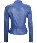 Nova Blue Biker Leather Jacket