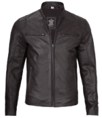 Samuel Brown Cafe Racer Leather Jacket