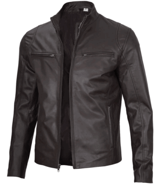 Samuel Brown Cafe Racer Leather Jacket