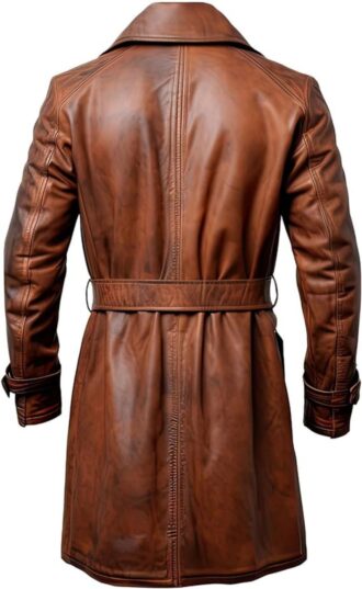 Steven Brown Distressed Leather Coat