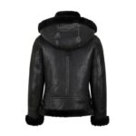 Women B3 Hooded Black Sherpa Jacket