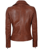 Zoe Brown Cafe Racer Leather Jacket