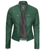 Zoe Green Biker Leather Jacket