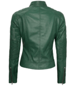 Zoe Green Biker Leather Jacket