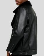 Owen Shearling Winter Black Bomber Leather Jacket