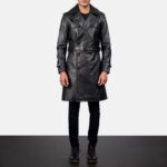 Mens Black Leather Duster Coat