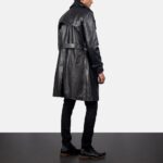 Mens Black Leather Duster Coat